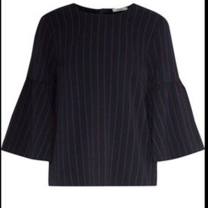 Ganni Striped Clark Top in Total Eclipse size 2